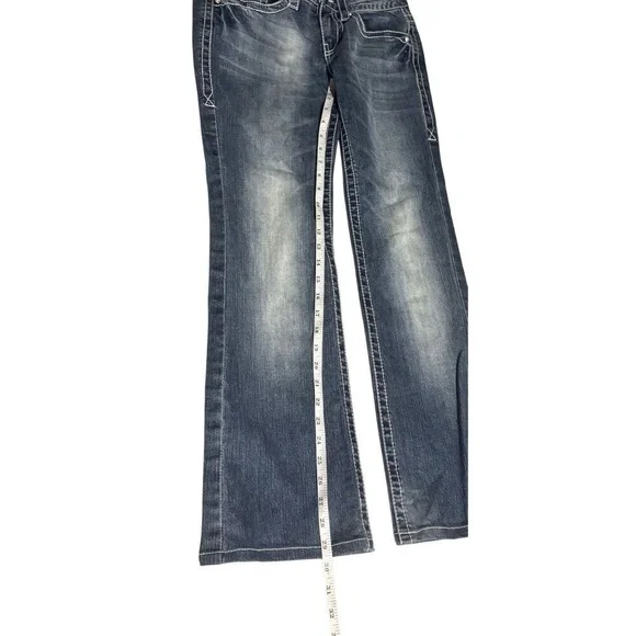 Sugar Factory Size 28”, US 6 Embroidered Medium Blue Bootcut Jeans (retail $299) - Picture 6 of 8